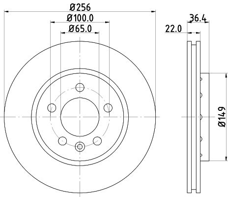 HELLA PAGID Bremžu diski 8DD 355 106-751